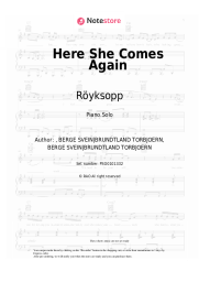 Sheet music, chords Röyksopp - Here She Comes Again