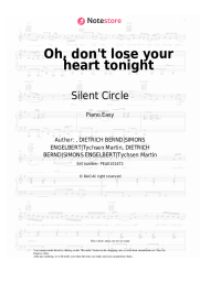 Sheet music, chords Silent Circle - Oh, don't lose your heart tonight