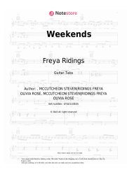 Sheet music, chords Freya Ridings - Weekends