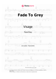 Sheet music, chords Visage - Fade To Grey