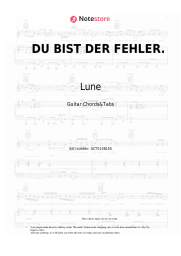 Sheet music, chords Lune, Juh-Dee - DU BIST DER FEHLER.