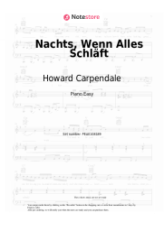 Sheet music, chords Howard Carpendale - Nachts, Wenn Alles Schläft