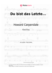 Sheet music, chords Howard Carpendale - Du bist das Letzte...