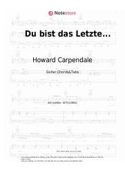 Sheet music, chords Howard Carpendale - Du bist das Letzte...
