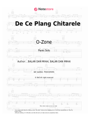 Sheet music, chords O-Zone - De Ce Plang Chitarele