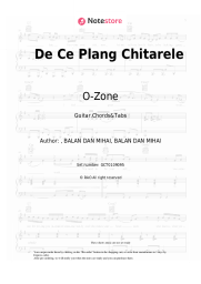 Sheet music, chords O-Zone - De Ce Plang Chitarele