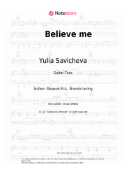 Sheet music, chords Yulia Savicheva - Believe me