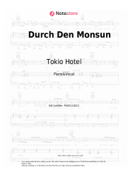 Sheet music, chords Tokio Hotel - Durch Den Monsun