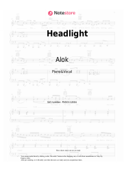 Sheet music, chords Alok, Alan Walker, KIDDO - Headlight