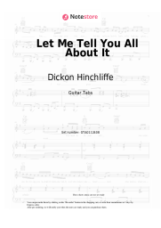 Sheet music, chords Dickon Hinchliffe -  Let Me Tell You All About It