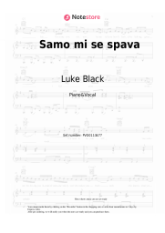 Sheet music, chords Luke Black - Samo mi se spava