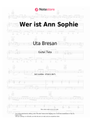 Sheet music, chords Uta Bresan - Wer ist Ann Sophie