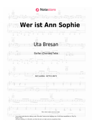 Sheet music, chords Uta Bresan - Wer ist Ann Sophie