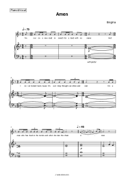Sheet music, chords Enigma - Amen