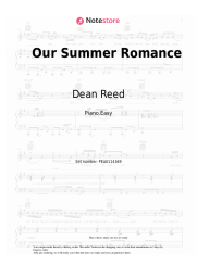Sheet music, chords Dean Reed - Our Summer Romance