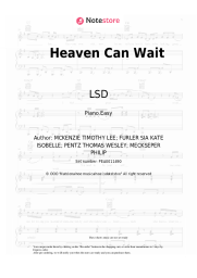 Sheet music, chords LSD - Heaven Can Wait