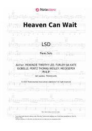 Sheet music, chords LSD - Heaven Can Wait