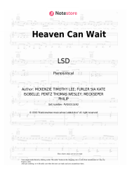 Sheet music, chords LSD - Heaven Can Wait