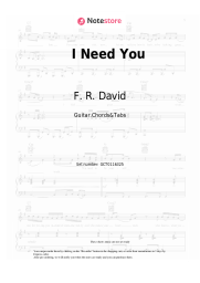 undefined F. R. David - I Need You