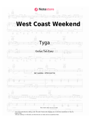 Sheet music, chords Tyga, YG, Blxst - West Coast Weekend