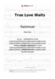 Sheet music, chords Radiohead - True Love Waits
