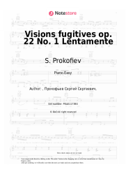 Sheet music, chords S. Prokofiev - Visions fugitives op. 22 No. 1 Lentamente