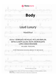 Sheet music, chords Loud Luxury, Brando - Body