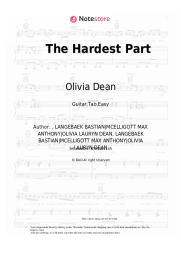 Sheet music, chords Olivia Dean - The Hardest Part