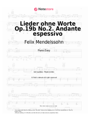 Sheet music, chords Felix Mendelssohn - Lieder ohne Worte Op.19b No.2. Andante espessivo