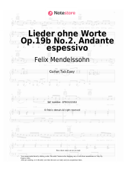 Sheet music, chords Felix Mendelssohn - Lieder ohne Worte Op.19b No.2. Andante espessivo