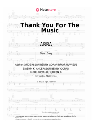 Sheet music, chords ABBA - Thank You For The Music