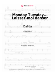 Sheet music, chords Dalida - Monday Tuesday... Laissez-moi danser