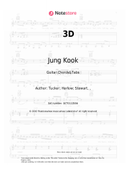 Sheet music, chords Jung Kook, Jack Harlow - 3D