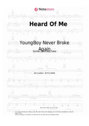 Sheet music, chords YoungBoy Never Broke Again - Heard Of Me