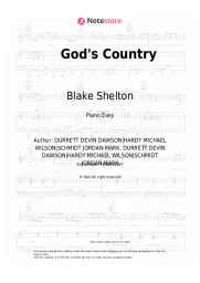 Sheet music, chords Blake Shelton - God's Country