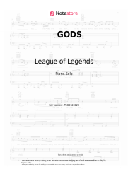 Sheet music, chords League of Legends, NewJeans - GODS