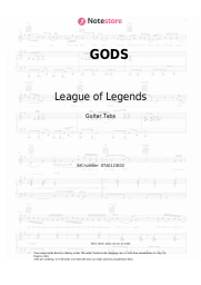 Sheet music, chords League of Legends, NewJeans - GODS