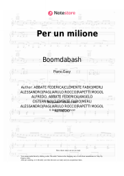 Sheet music, chords Boomdabash - Per un milione