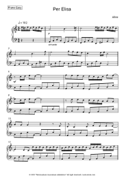 Sheet music, chords Alice - Per Elisa