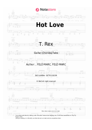 Sheet music, chords T. Rex - Hot Love