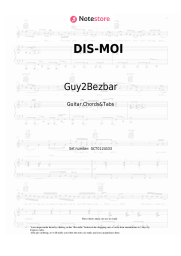 Sheet music, chords Guy2Bezbar, SDM - DIS-MOI
