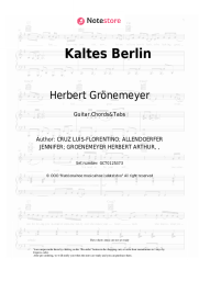 Sheet music, chords Herbert Grönemeyer, Lucry, Suena - Kaltes Berlin
