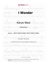 Sheet music, chords Kanye West - I Wonder