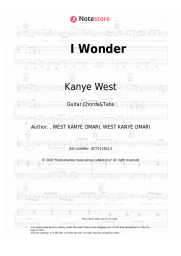 Sheet music, chords Kanye West - I Wonder