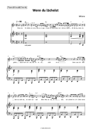 Sheet music, chords Milano - Wenn du lächelst
