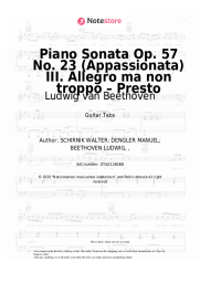 Sheet music, chords Ludwig van Beethoven - Piano Sonata Op. 57 No. 23 (Appassionata) III. Allegro ma non troppo – Presto