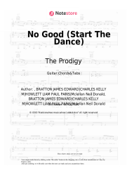 Sheet music, chords The Prodigy - No Good (Start The Dance)