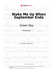 Sheet music, chords Green Day - Wake Me Up When September Ends