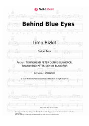Sheet music, chords Limp Bizkit - Behind Blue Eyes