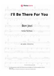 Sheet music, chords Bon Jovi - I'll Be There For You